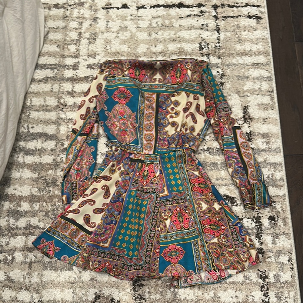 Zara Multicolor Long Sleeve Dress - Picture 4 of 4